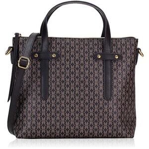 Fossil Felicity Logo Satchel Black Brown